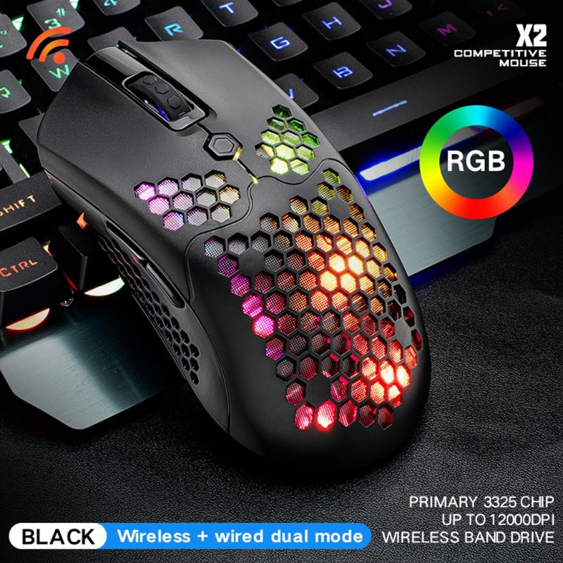 Chuột Gaming X2 12000dpi 7 Nút Bấm, Tích Hợp Đèn Led Rgb