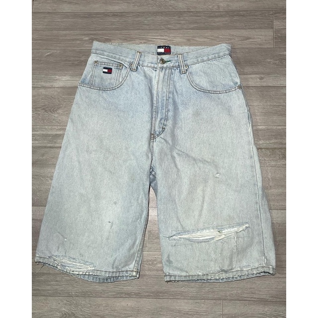 Quần Short Jeans Nam hiệu Tommy hilfiger vintage màu jeans bạc size 32