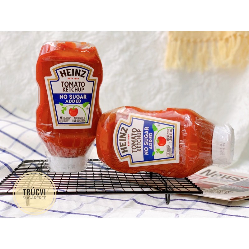 ( Size lớn) Tương cà - Ketchup Heinz không đường ít calo( eat clean, keto, ăn kiêng, tiểu đường)