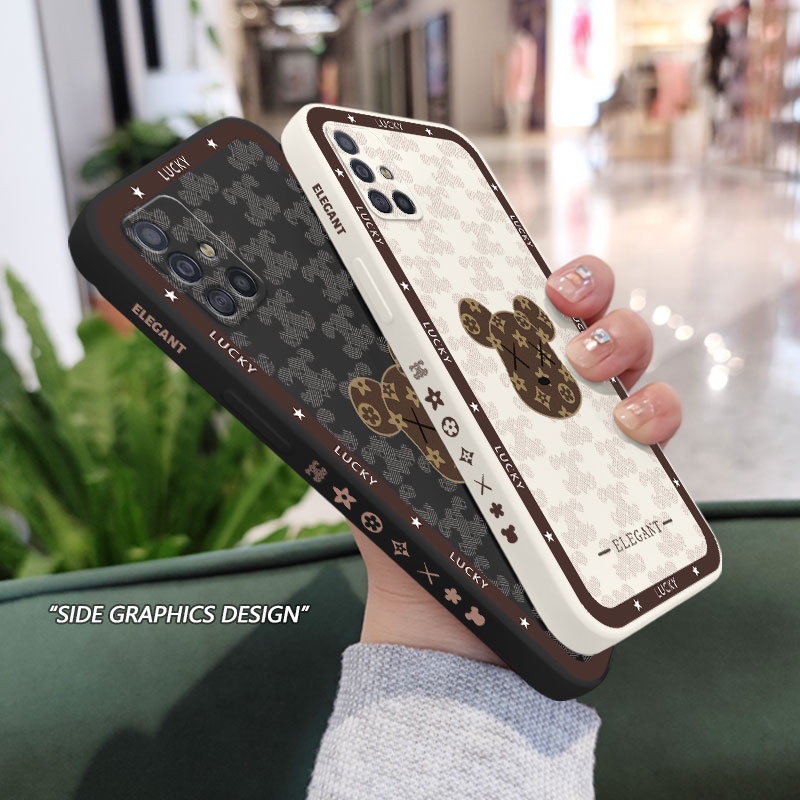 Ốp Điện Thoại Silicon Dẻo Họa Tiết Chú Gấu Tai To Dễ Thương Cho Samsung Galaxy A71 A51 4G A21S A31 A41