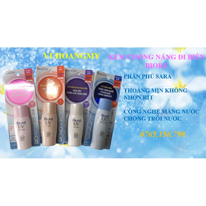 Kem chống nắng xanh đi biển biore PA++++, SPF50 | BigBuy360 - bigbuy360.vn