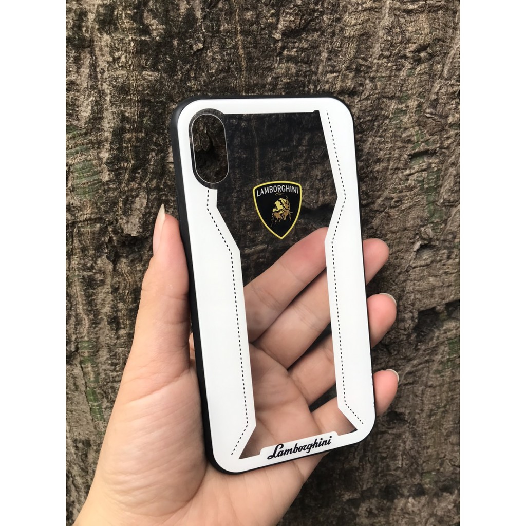 [SALE...] Ốp iPhone X Lamborghini lưng kính