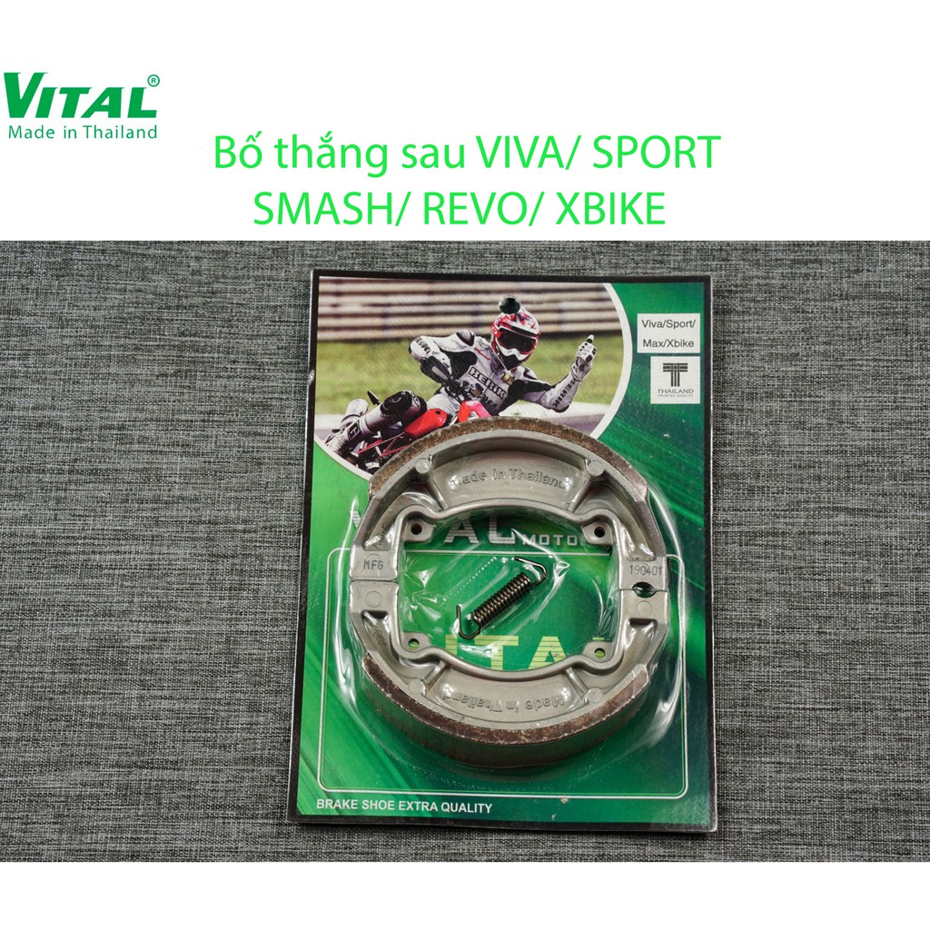 Bố thắng trước + sau VIVA, SPORT, SMASH, SMASH, REVO, X-BIKE hiệu VITAL - Má phanh xe máy, bố thắng đĩa VITAL chính hãng