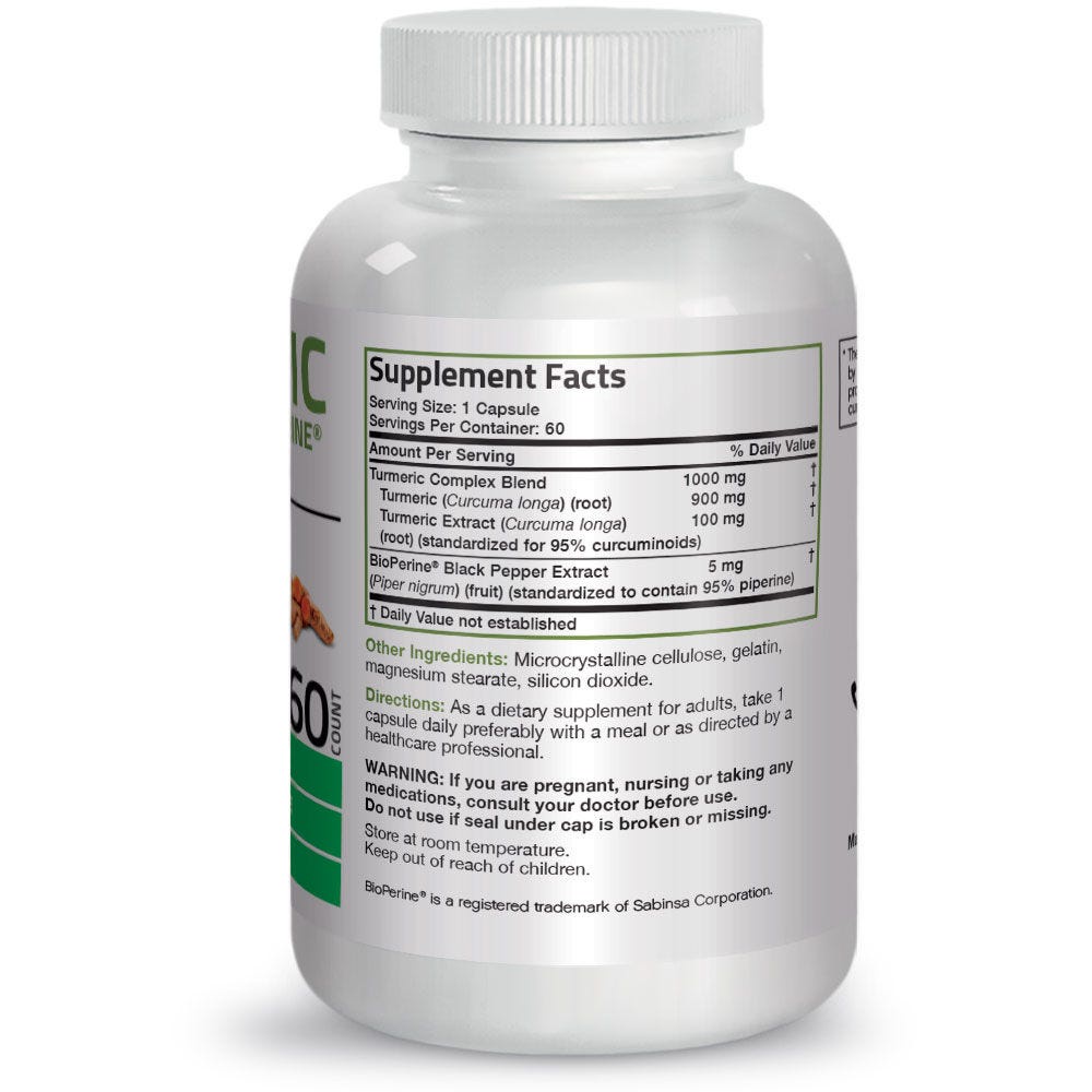 Organic Vitamin Turmeric Curcumin Extract - 60/120 viên Mỹ - Nano nghệ hỗ trợ viêm loét dạ dày, bổ xương khớp