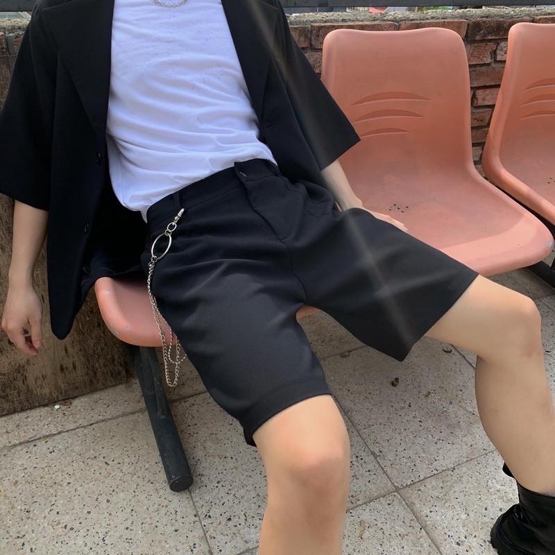 Quần Âu Short Nam phối dây xích Cao Cấp