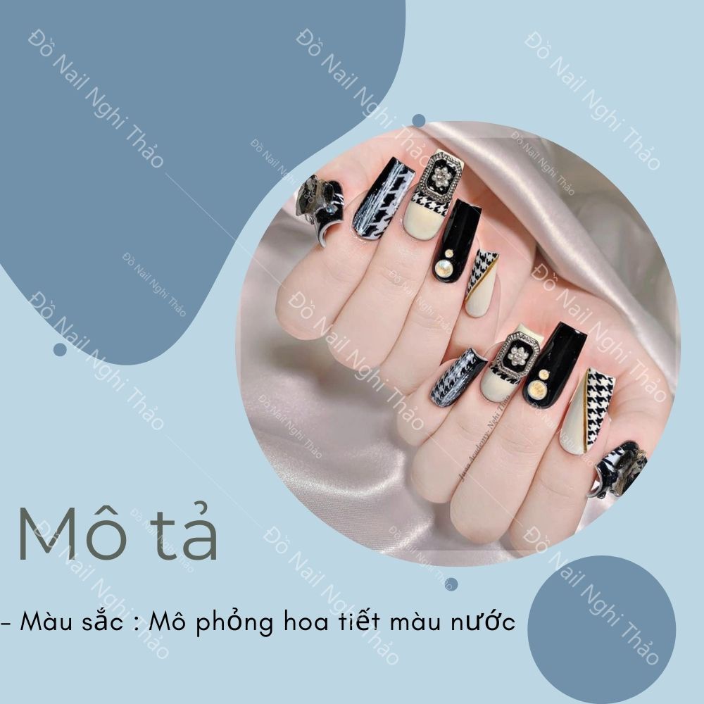 Sticker nail lụa hoa 5D