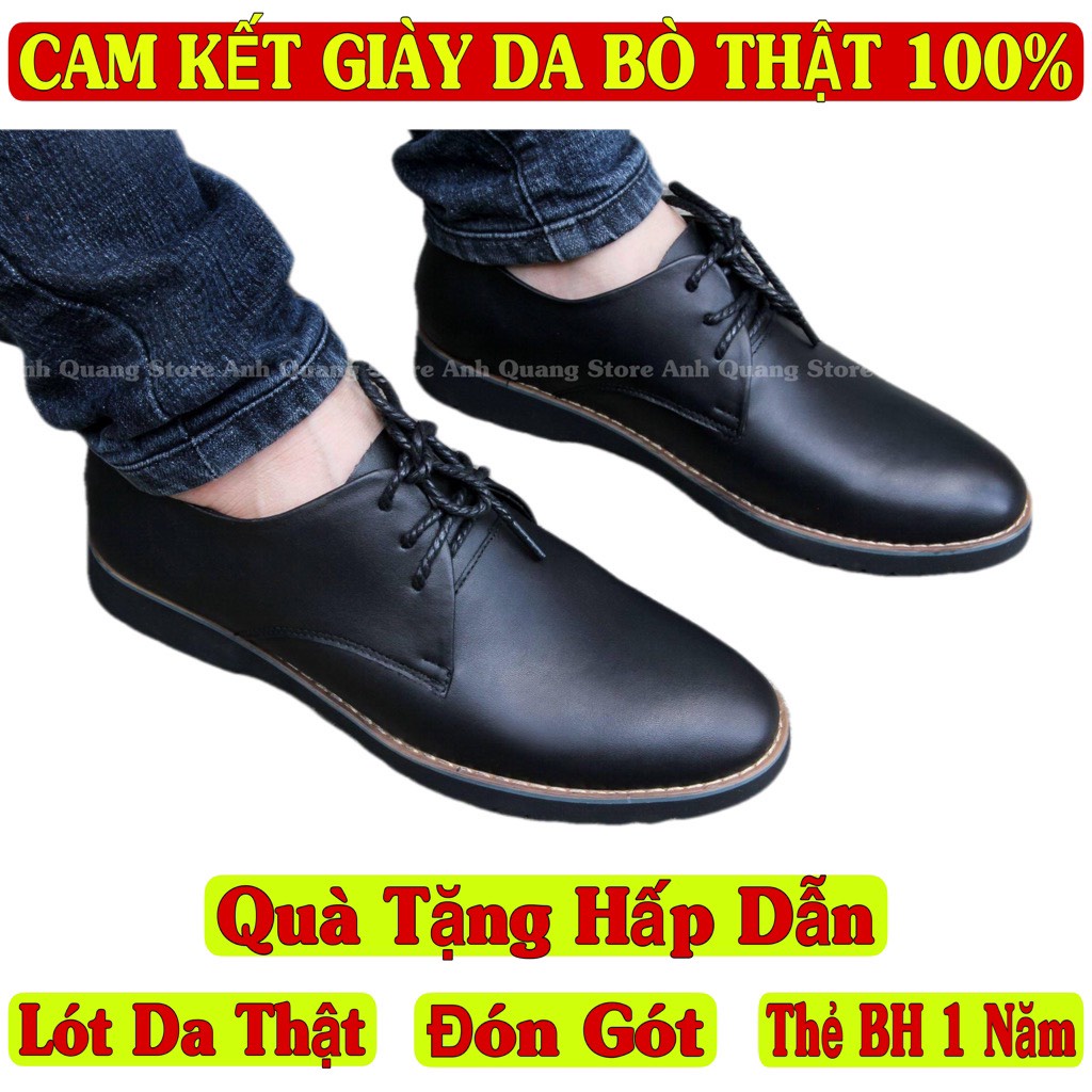 Giày da nam buộc dây cao cấp da bò thật phong cách mạnh mẽ năng động GN020