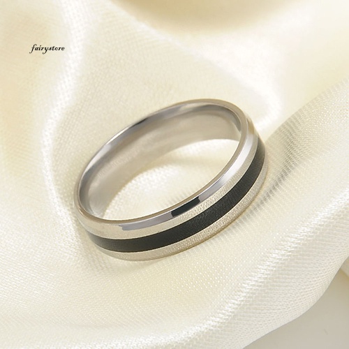 Nhẫn Thép Titan Không Gỉ Màu Đen Thời Trang Dành Cho Nam Và Nữ