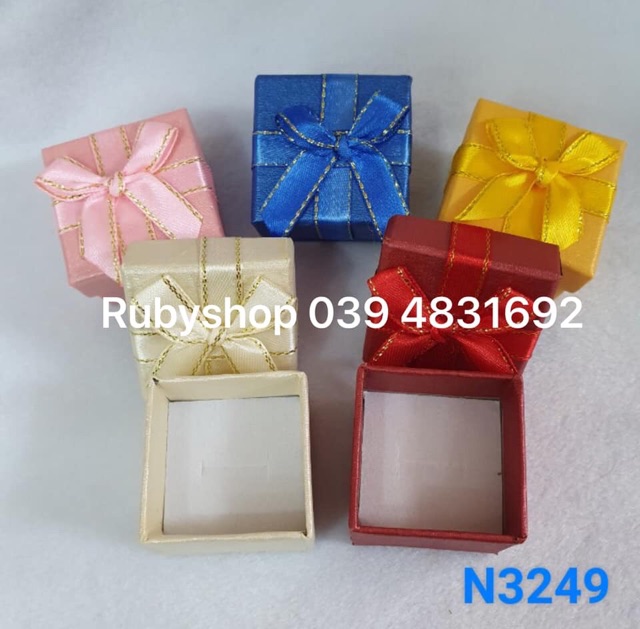 Combo 24 hộp nơ voan nhiều màu đựng quà tặng, trang sức
