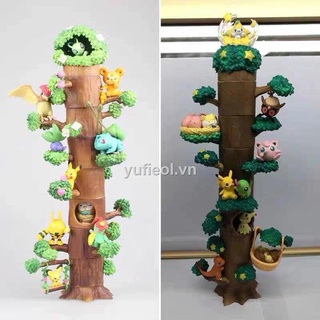 ☃Pokemon Pikachu Forest Stump Pokemon Pokémon Model Decoration Hand-made Cute Pokémon