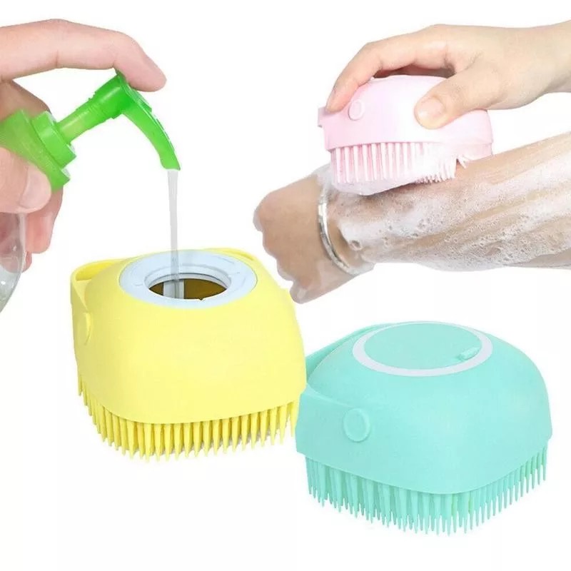 Bàn Chải Chà Lưng Lông Mềm Gội Đầu Massage Tẩy Da Chết Chất Silicon Cho Bé Yêu, Cọ Chà Silicon Không Đau Tiện Lợi