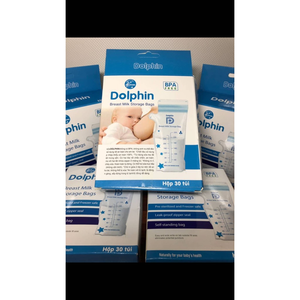 Túi trữ sữa dolphin hộp 20 túi túi 250ml - túi trữ sữa mẹ - ảnh sản phẩm 5