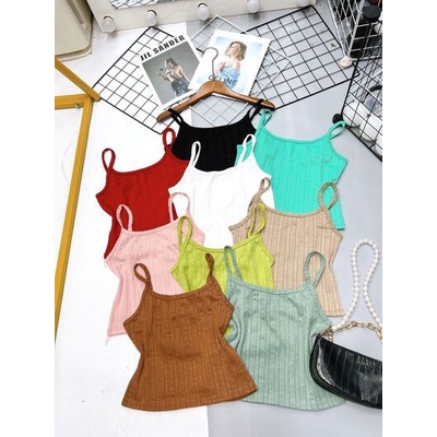 Áo 2 Dây Viền Gân Thừng - Đa Dạng Màu Sắc