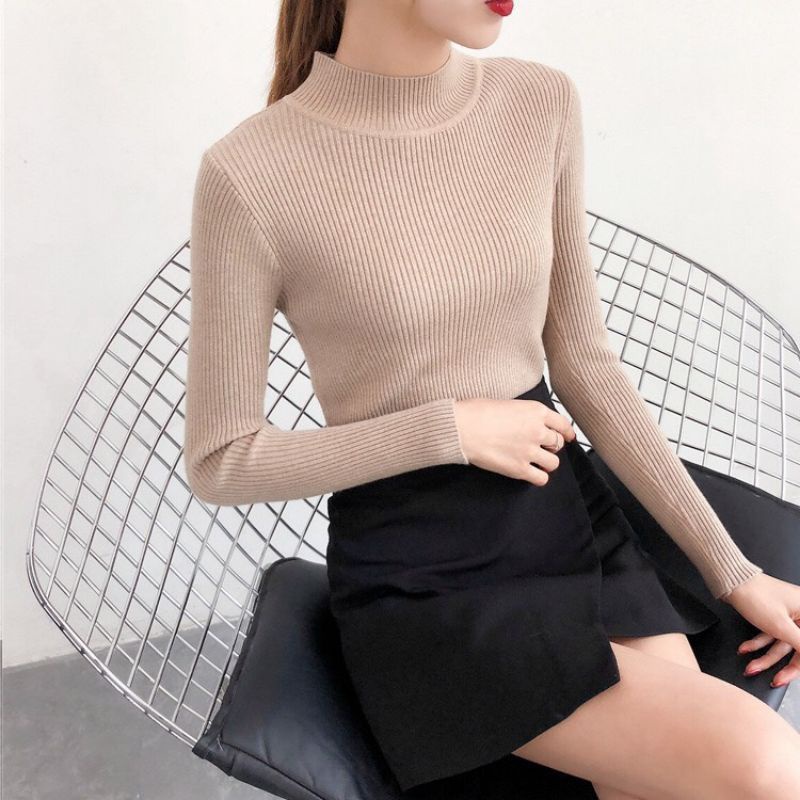 Áo Len Tăm Cổ 3 Phân - Áo Len Tăm Nữ- Áo Len Tăm Hàng Quảng Châu