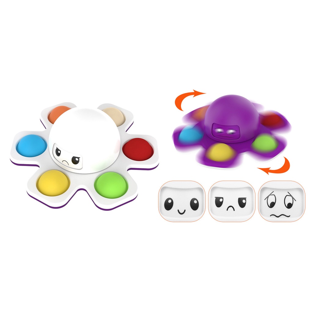 Con quay đồ chơi Spinner hình mặt nạ mực, giúp giảm stress