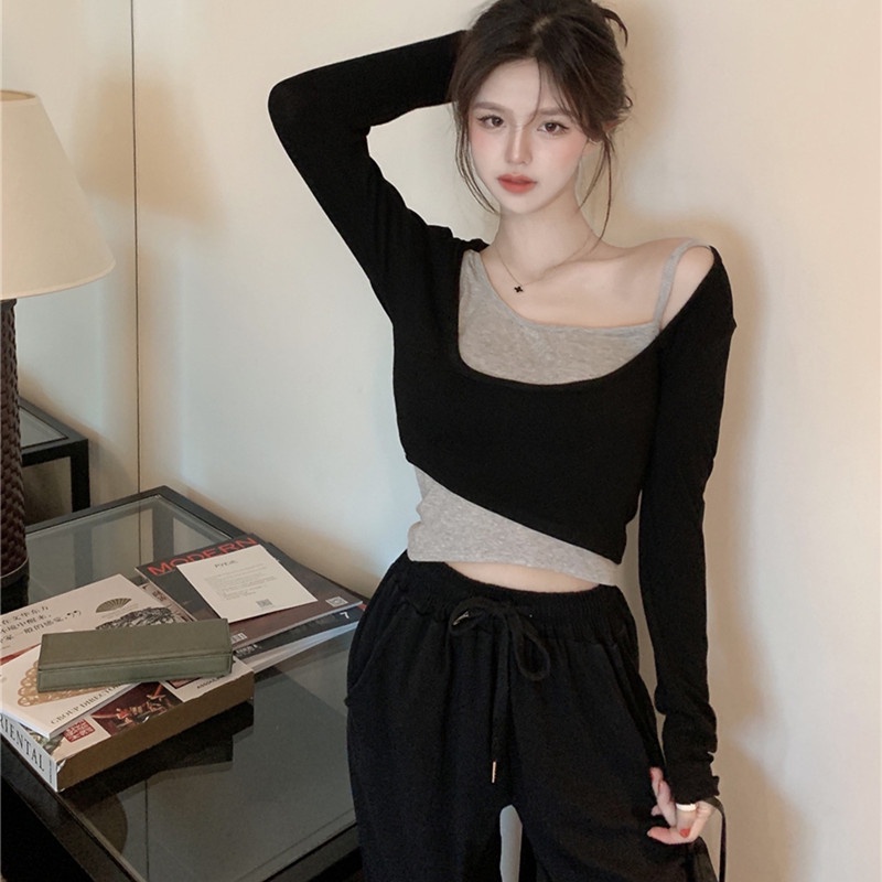 Áo Thun Dài Tay Thiết Kế Mỏng Quyến Rũ Thời Trang