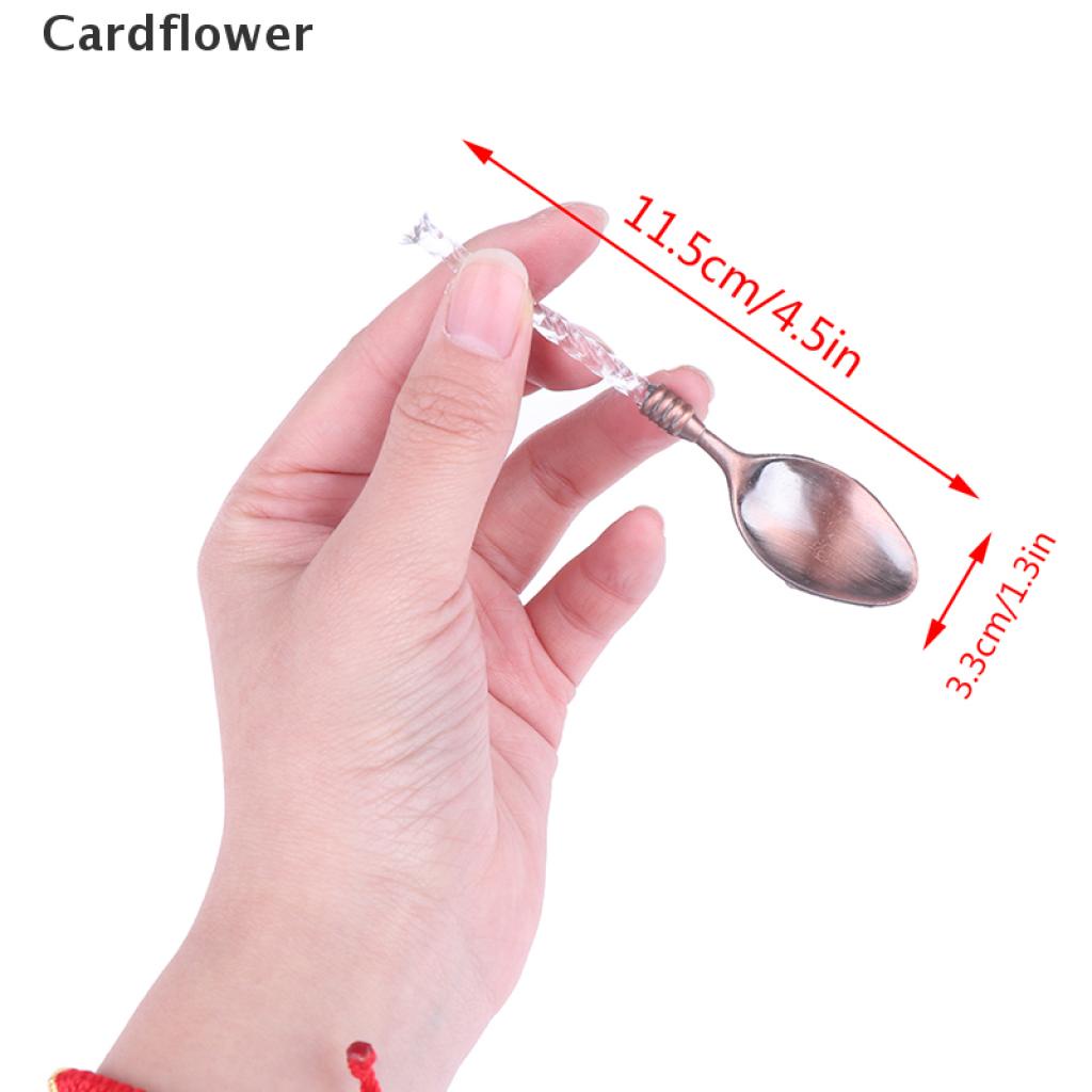 Cardflower 3*Crystal Handle Small Coffee Spoon Sugar Tea Dessert Cutlery Kitchen Tableware new