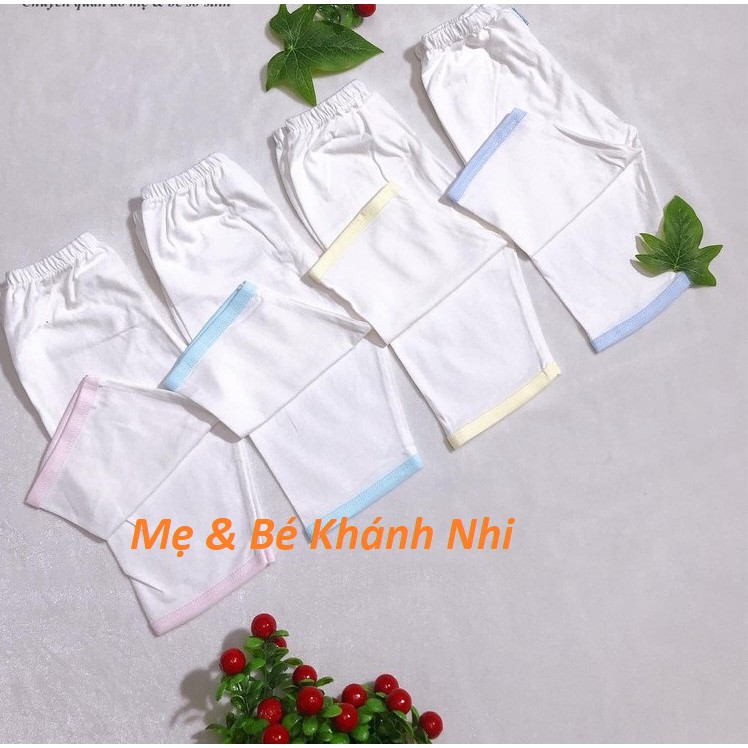 Combo 5 Quần Dài Sơ Sinh Cotton Cao Cấp Trắng JOU - Quần Dài Cho Bé Sơ Sinh