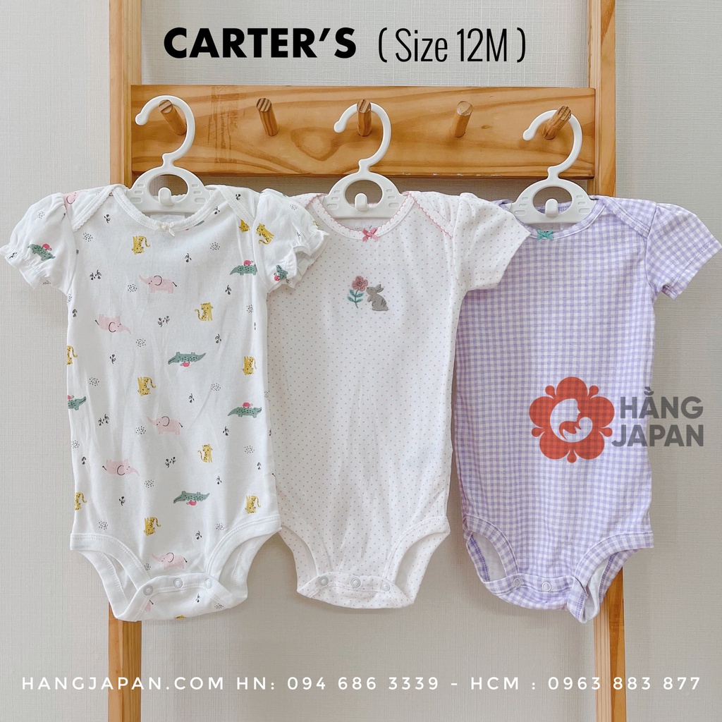 Bodysuit Carter VNXK cộc tay size 0-3-6-9-12-18M mẫu ngẫu nhiên