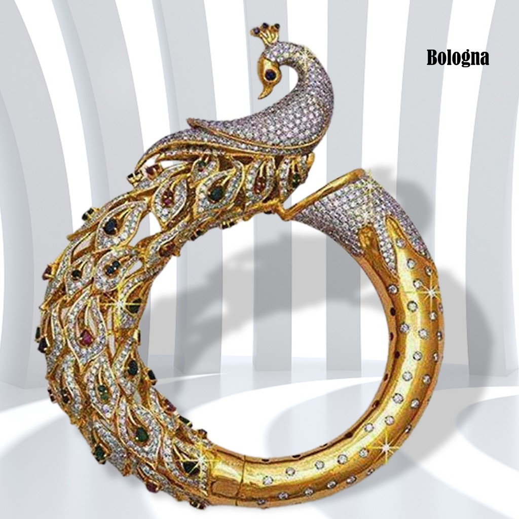 Nhẫn HợP Kim ĐíNh Đá HìNh Đuôi Công Xinh XắN