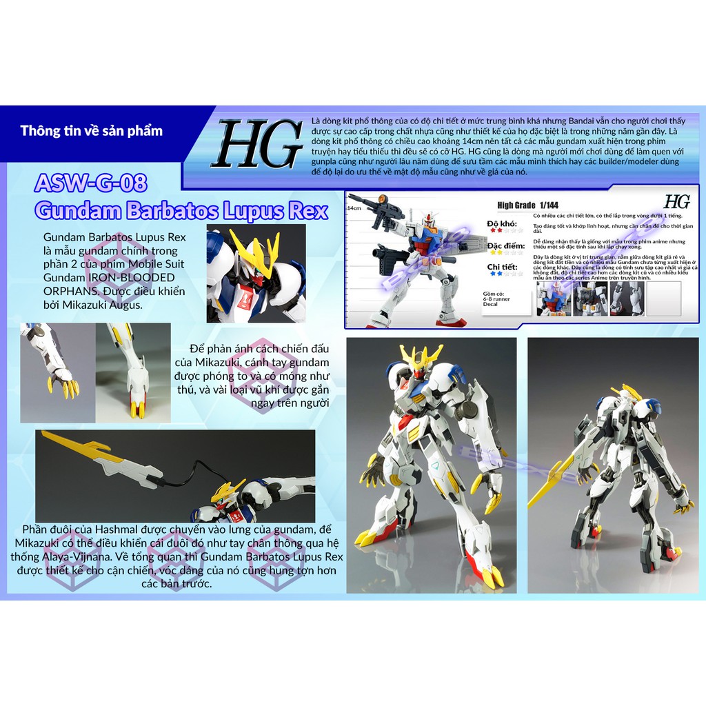 Hot Mô hình Gundam Bandai HG IBO 033 Barbatos Lupus Rex [GBD] [BHG] Đặt Hàng Ngay