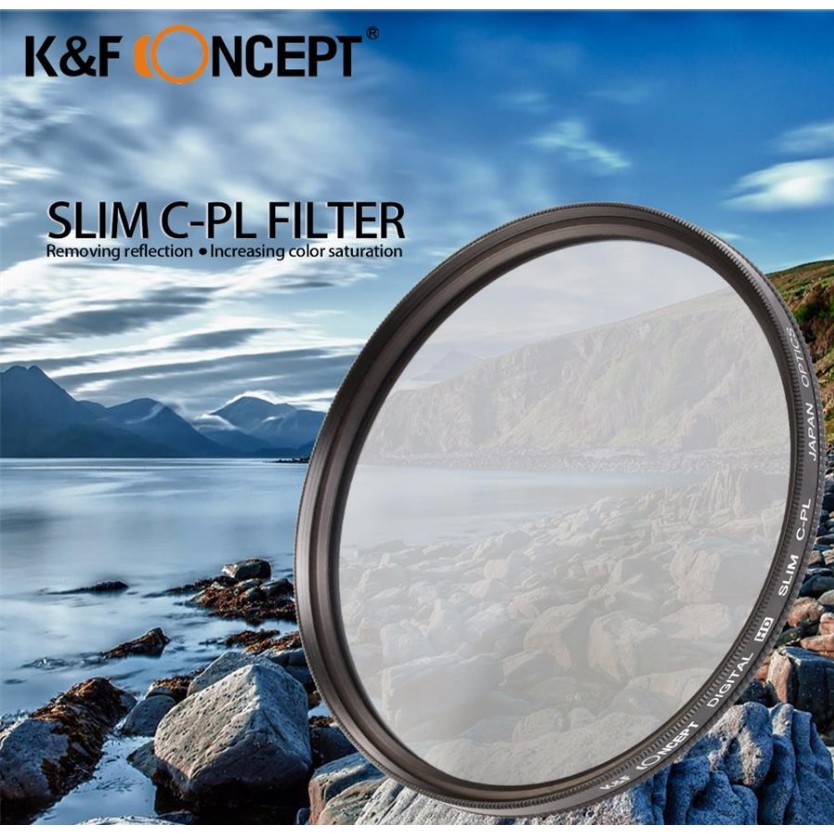 K&amp;F CONCEPT 46 49 52 55 58 62 67 72 77 82mm HD Slim CPL Máy ảnh ống kính DSLR Lọc kính quang học Nhật Bản
