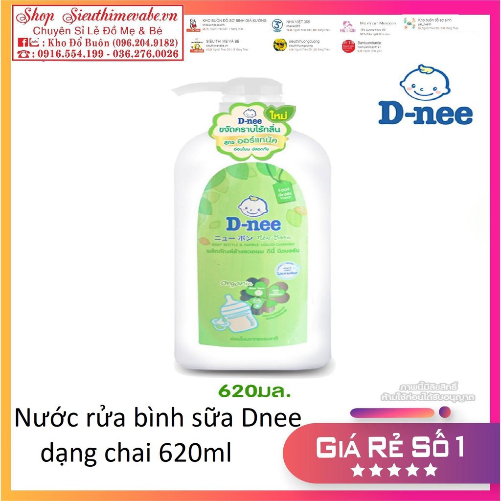 Nước rửa bình sữa Dnee dạng chai 620ml hàng tốt giá rẻ nhất