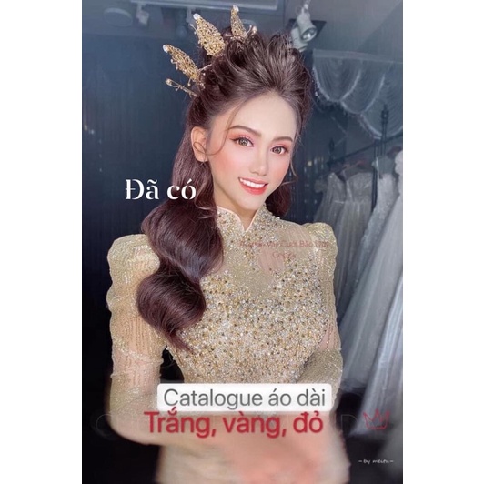 áo dài hỏi cưới màu vàng