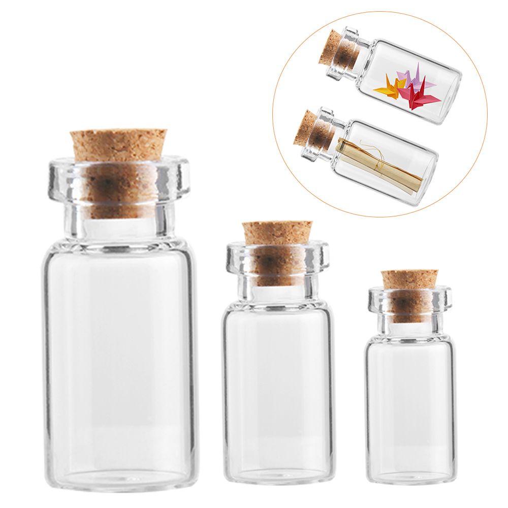 Set 10 Lọ Điều Ước Mini Trong Suốt Có Nút Bần