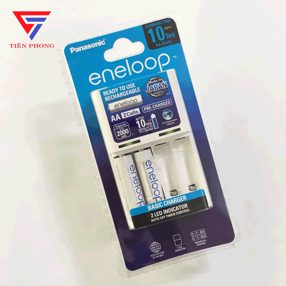 Máy sạc Panasonic BQ-CC51 Kèm 2 pin AA 2000mAh Chính Hãng