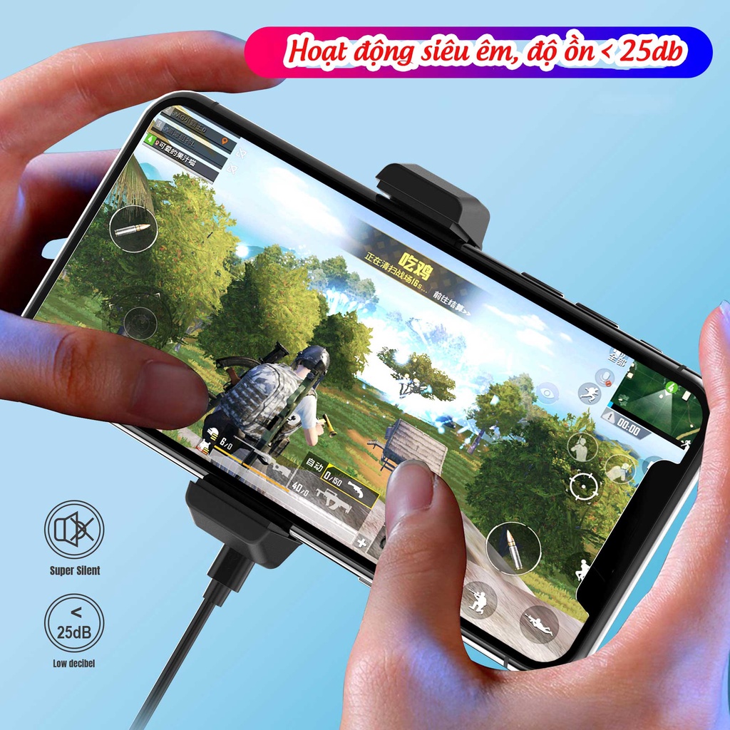 Quạt tản nhiệt điện thoại gaming sò lạnh HXSJ P10 làm mát điện thoại giảm nhiệt độ khi chơi game Pubg FF Liên Quân Mobil