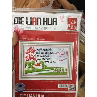 Tranh thêu chữ thập thanh lý gia đình 222645 64*46cm