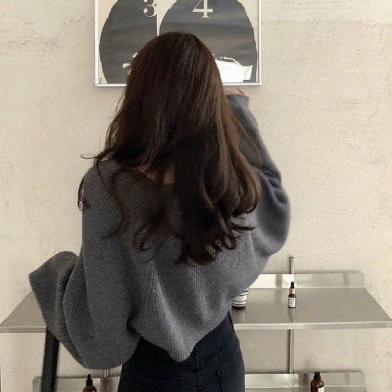 Áo KHOÁC CROPTOP MC tay dài trơn thun gân Thời Trang Cho Nữ - Thiên Yết