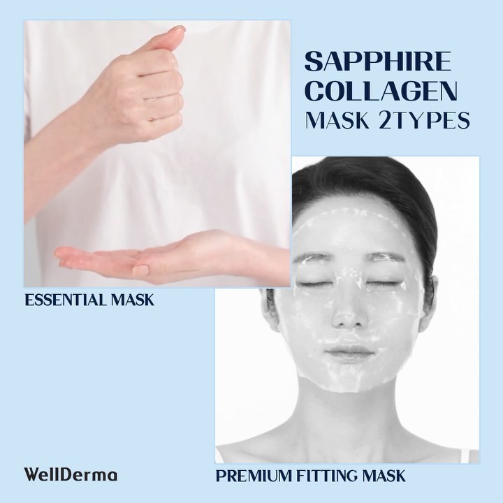 Hộp 4 Miếng Mặt Nạ Collagen Trắng Da WellDerma Sapphire Collagen Hàn Quốc