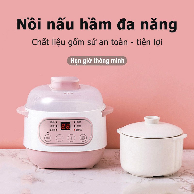 Nồi nấu cháo chậm cho bé - cách thủy đa năng- Hấp, nấu chè, nấu cháo, trưng yến, giữ ấm TIỆN LỢI AN TOÀN V125V