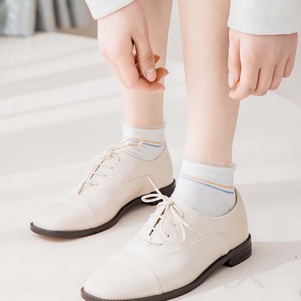 NICKOLAS Tất Lưới Cổ Thấp Phối Ren Hoa Xinh Xắn Thoải Mái Dễ Phối Đồ