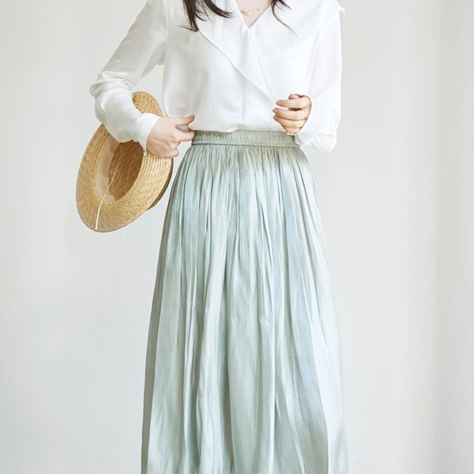 Chân váy lụa Organza hàng Quảng Châu thiết kế phong cách tiểu thư sang chảnh bồng bềnh - CRABE FASHION