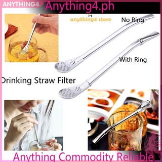 Ống hút bằng thép không gỉ có đầu lọc xác trà tiện dụng