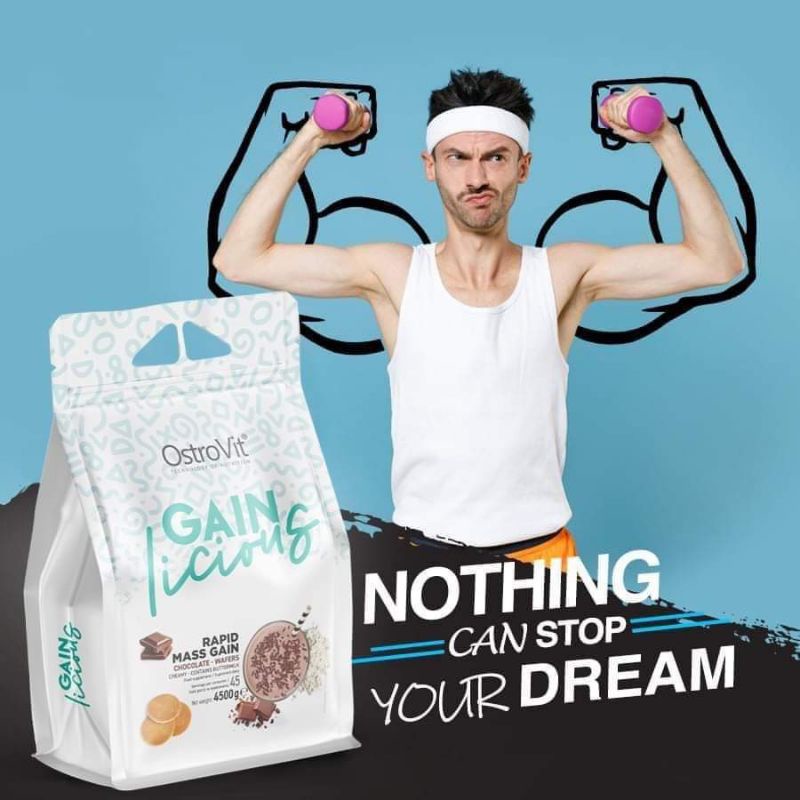 Hình ảnh Mass Gainer Ostrovit Gain Licious (4.5kg - 45 Lần Dùng) Sữa Tăng Cân, Tăng Cơ, Bổ Sung Whey Protein, Phát Triển Cơ Bắp #2