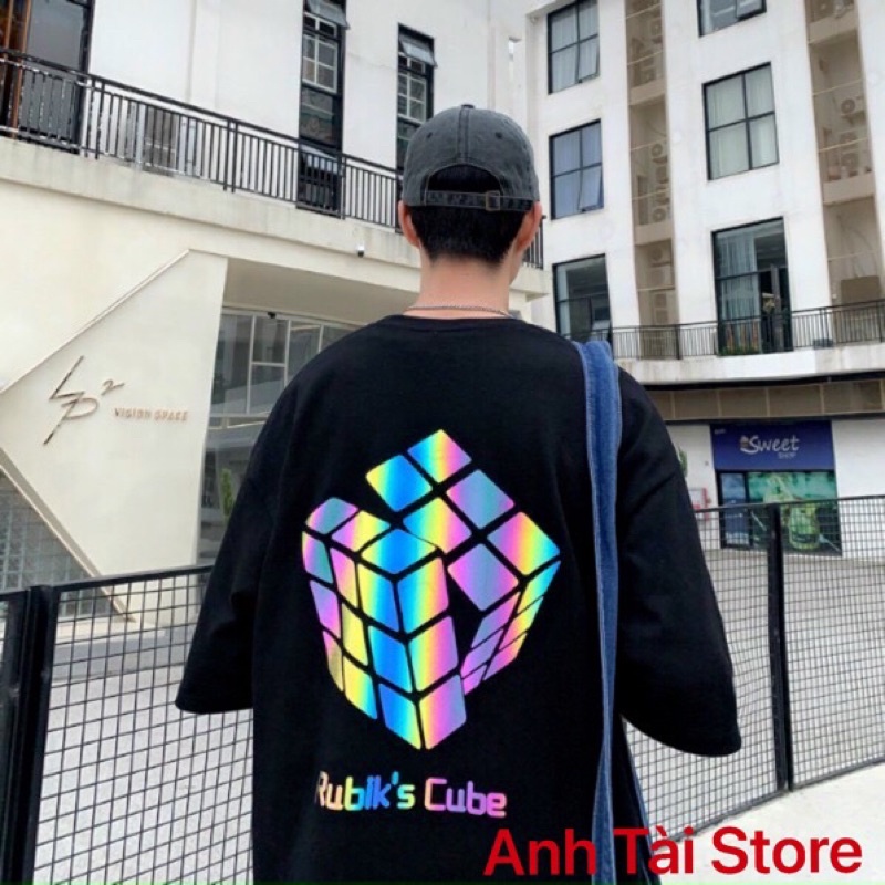 Áo thun tay lỡ phông Unisex nam nữ Cotton oversize đến 75kg form rộng Rubiks Cube ATP 01 | WebRaoVat - webraovat.net.vn