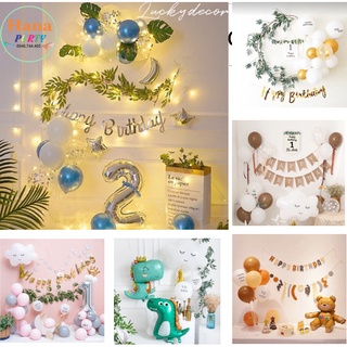 Set bong bóng trang trí sinh nhật decor phong cách Hàn Quốc phụ kiện trang trí sinh nhật Happy Birthday