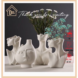 Bình hoa gốm nghệ thuật đơn giản Decor trang trí nhà cửa.