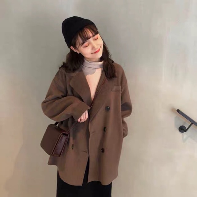 Áo dạ màu nâu tây cực xinh