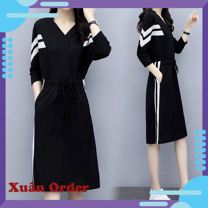 (Order 7-12 ngày, bigsize) Váy Xuân Thu Thích Hợp Cho Người Béo. Váy Nữ Mùa Hè. Size Lớn Cho Người Béo mm. Váy Len Dài C