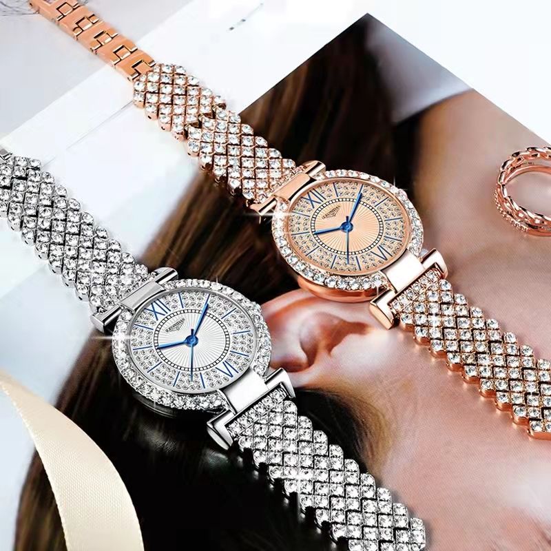 Đồng Hồ Quartz Đính Đá Sang Trọng Với 108 Ngăn Chống Thấm Nước