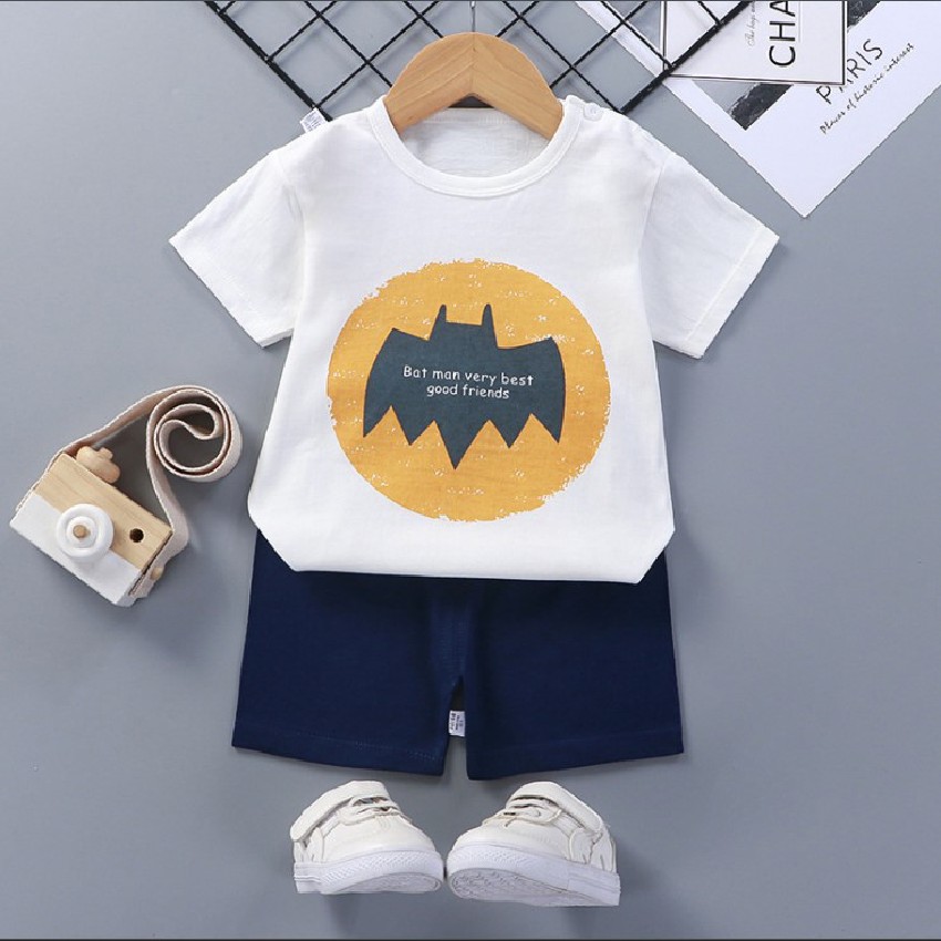 Set bộ đồ bé trai ngắn tay mùa hè Kbibi Kids mã K02 Bộ quần áo trẻ em chất vải thun cotton cho bé từ 2 3 4 5 tuổi