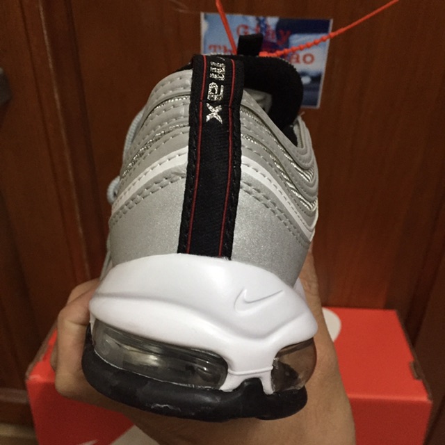 Giày air max 97 Xám Bạc (Phản Quang - full box tặng kèm móc khoá)