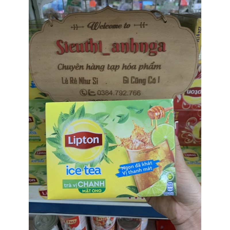 Trà Lipton Ice Tea Vị Chanh-Mật Ong/Đào hoà tan 16 gói