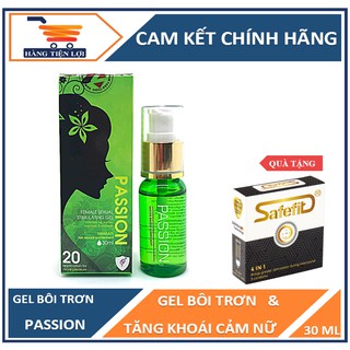 Gel bôi trơn - kích thích - tăng khoái cảm nữ Passion - TẶNG BCS SAFEFIT 4IN1 HỘP 3 CHIẾC