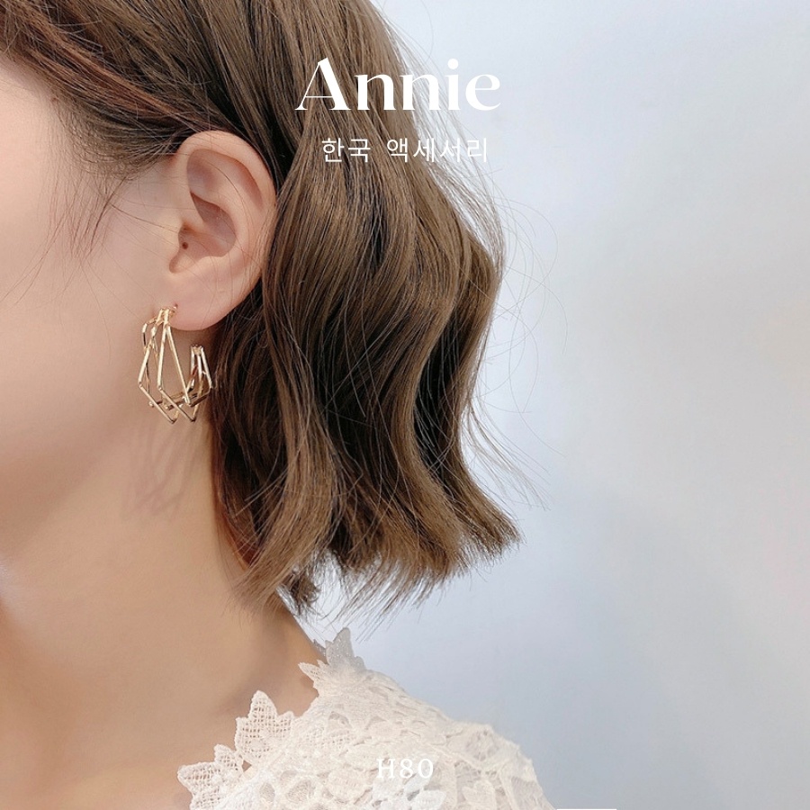Bông tai vuông phong cách hiện đại cá tính ANNIE - H80